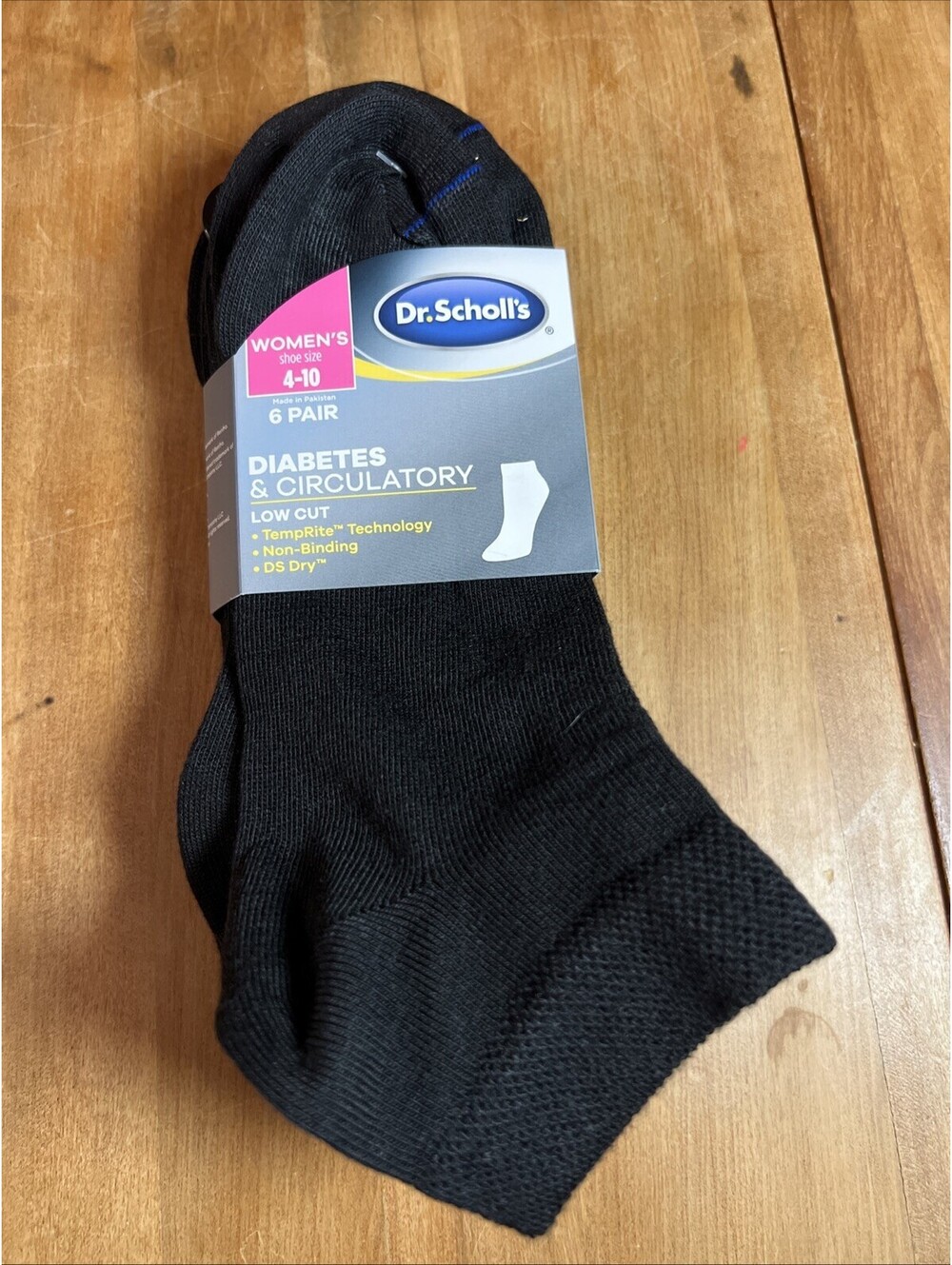 New~Dr. Scholl’s Diabetes & Circulatory Low Cut Socks Women’s 4-10 Black 6 Pair